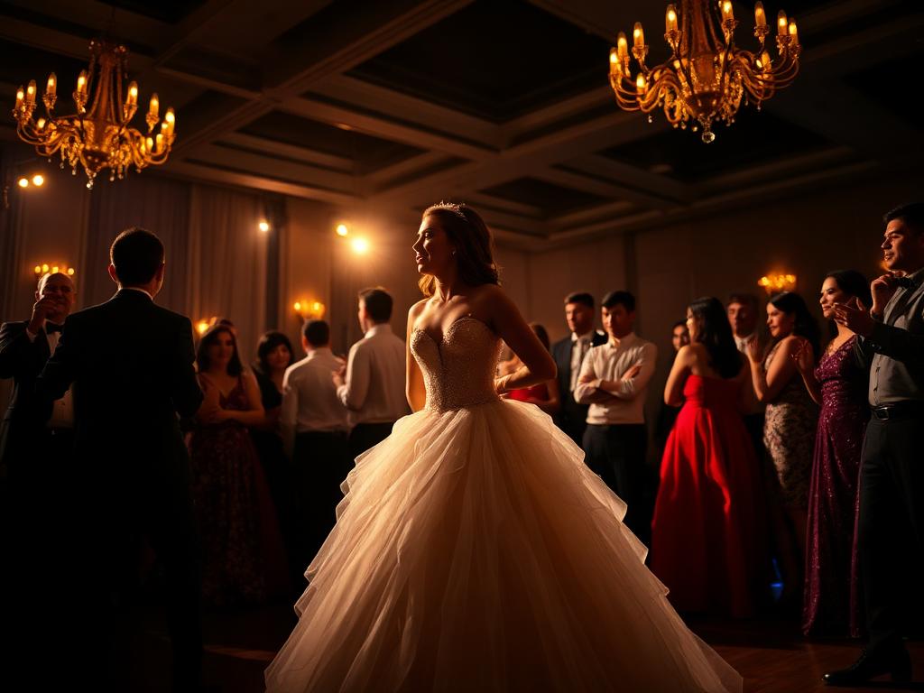 Quinceañera celebration in a ballroom